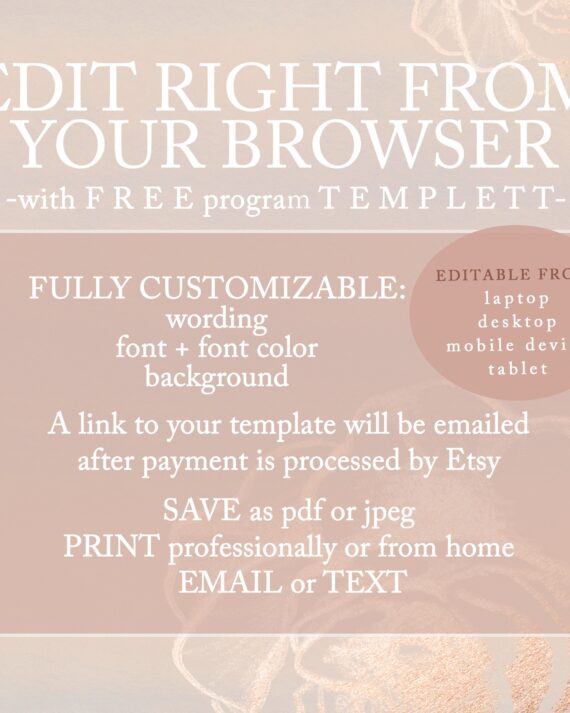 Citrus Bridal Brunch Invitation - Editable Template | Orange Bridal Shower Invite | Mediterranean Lemon Shower S820