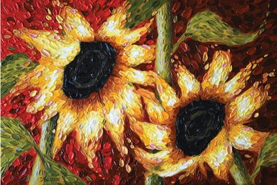 Crimson Sunflowers
