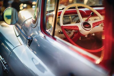 Classic Chevrolet Pick Up Truck Steering Wheel View